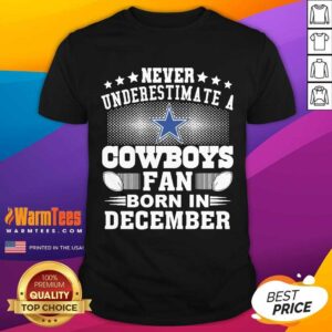 Awesome Never Underestimate Cowboys Fan Born In December Shirt