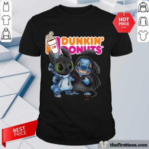 Good Baby Toothless And Stitch Love Dunkin’ Donuts Shirt