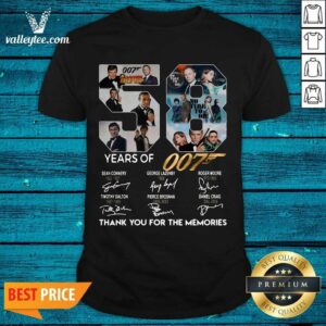 Cute 58 Years Of 007 Thank You For The Memories Signatures Shirt