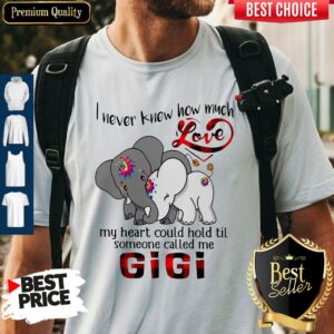 Elephants I Never Knew How Much Love My Heart Could Hold Til Some One Called Me GiGi Shirt