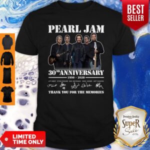 Pearl Jam 30th Anniversary 1990 2020 Signatures Thank You For The Memories Shirt