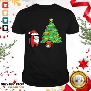 Pretty Among Us Hat Santa And Tree Pine Merry Christmas Shirt