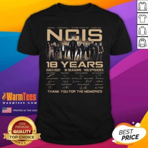 Funny Naval Criminal Ncis 18 Years Signatures Thank You For The Memories Shirt