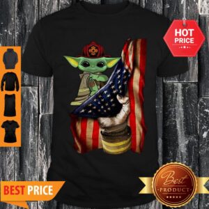 Official American Flag Baby Yoda Tattoo Firefighters Shirt