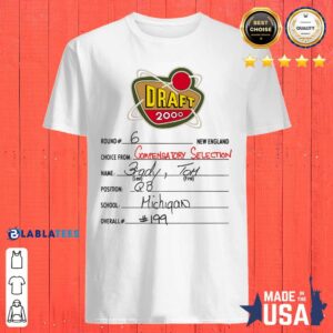 Pretty Tom Brady 2000 Draft Card New England Football Fan V2 Shirt