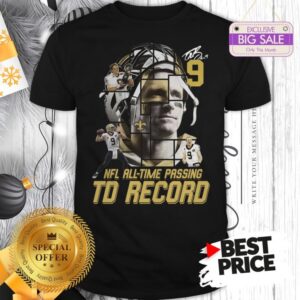 Under 9 Drew Brees Signed Passing To Record 540 New Orleans Saints Shirt
