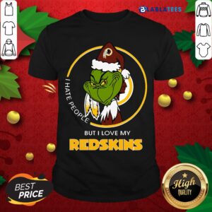Top I Hate People But I Love My Washington Redskins Grinch Shirt