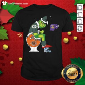Good The Grinch Green Bay Packers Shit On Toilet Chicago Bears Christmas Shirt