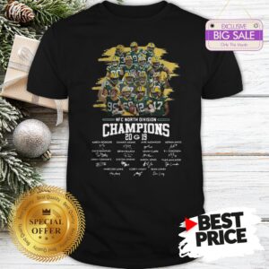 Official NFC North Division Champion 2019 Green Bay Packers Team Players Signatures Shirt