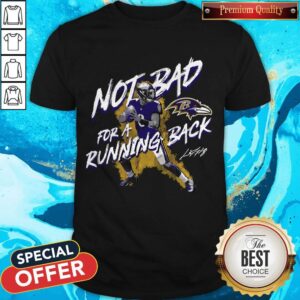 Baltimore Ravens Lamar Jackson Majestic Black NFL Pro Line By Fanatics Branded Not Bad For A Running Back Shirt
