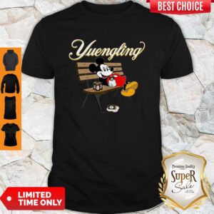Nice Mickey Mouse Drinking Yuengling Beer On Park Bench Shirt