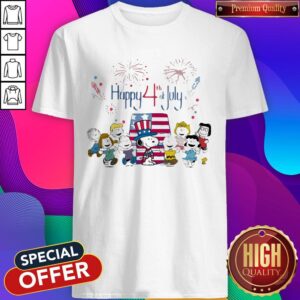 Funny The Peanuts Happy 4th Of July American Flag Shirt