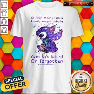 Stitch Ohana Means Family Family Means Nobody Gets Left Behind Or Forgotten Shirt
