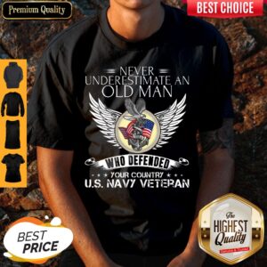 Official Never Underestimate An Old Man US Navy Veteran Who Defended Your Country Shirt
