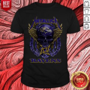 Nice Skull Metallic Ravens Shirt