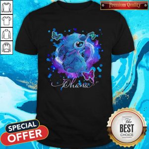 Disney Stitch And Butterflies Ohana Color Shirt