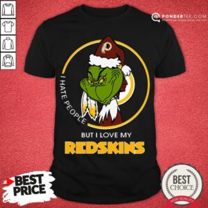 Nice I Hate People But I Love My Washington Redskins Grinch Shirt