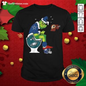 Top The Grinch Dallas Cowboys Shit On Toilet Philadelphia Eagles Christmas Shirt