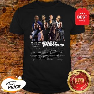 Official Fast & Furious Years Of 2001 2020 10 Movies Signatures Shirt