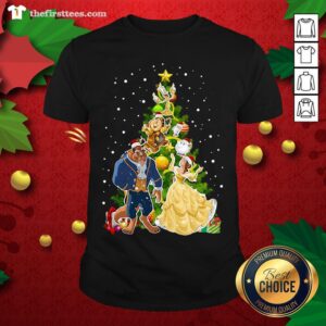Pretty Beauty And The Beast Christmas Tree Shirt
