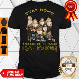 Top Stay Home And Listen To Music Iron Maiden Shirt