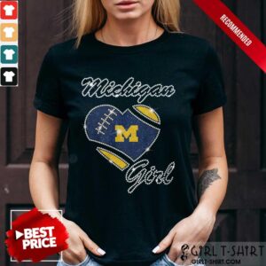 Excited Heart Michigan Girl Diamond Shirt