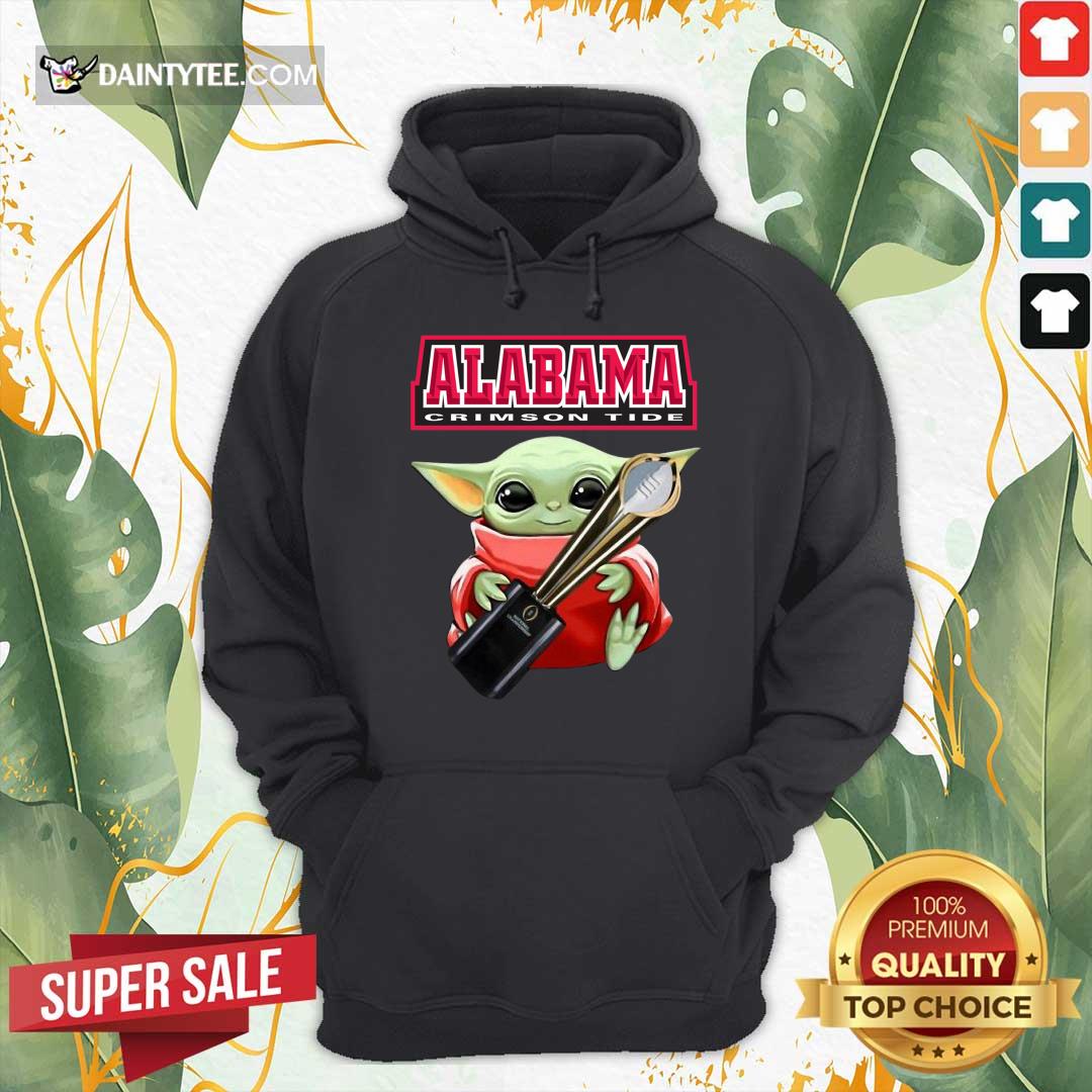 Awesome Baby Yoda Hug Cup Alabama Crimson Tide Shirt