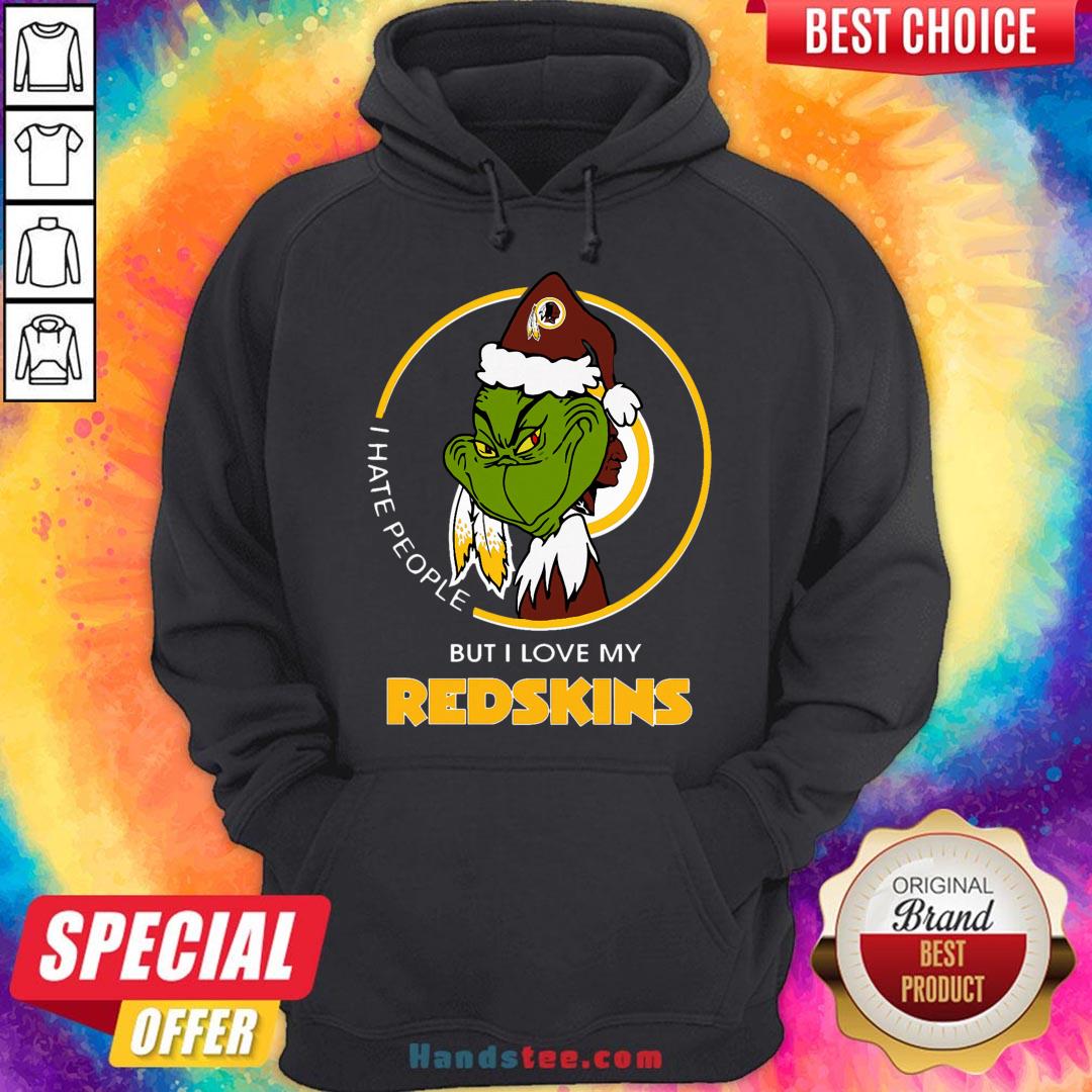 Awesome I Hate People But I Love My Washington Redskins Grinch Shirt