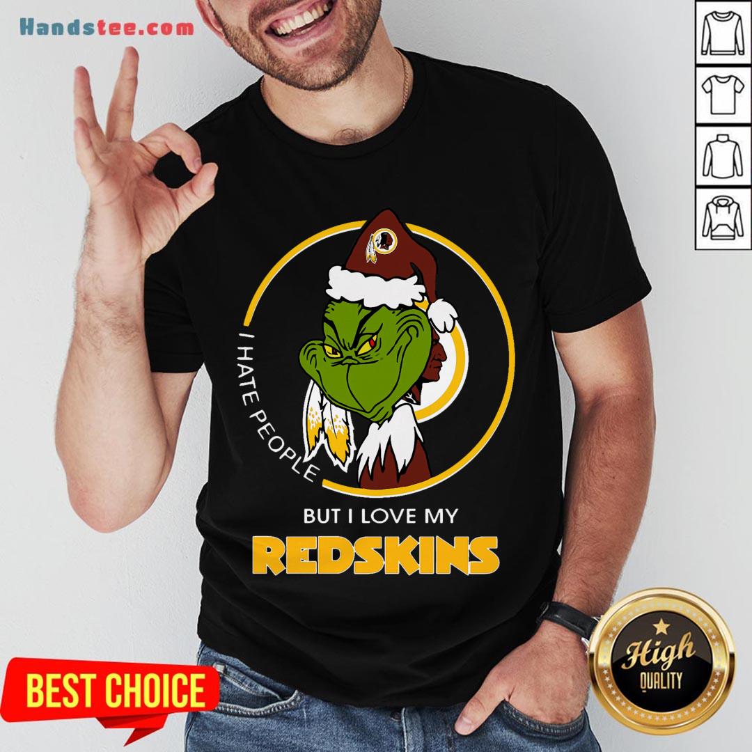 Awesome I Hate People But I Love My Washington Redskins Grinch Shirt