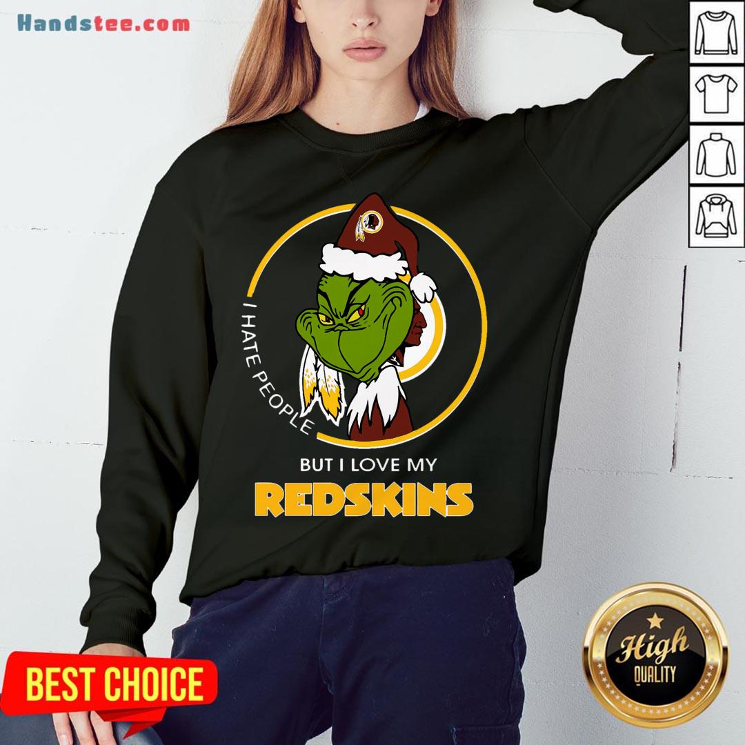 Awesome I Hate People But I Love My Washington Redskins Grinch Shirt