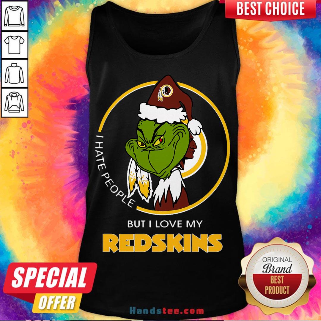 Awesome I Hate People But I Love My Washington Redskins Grinch Shirt