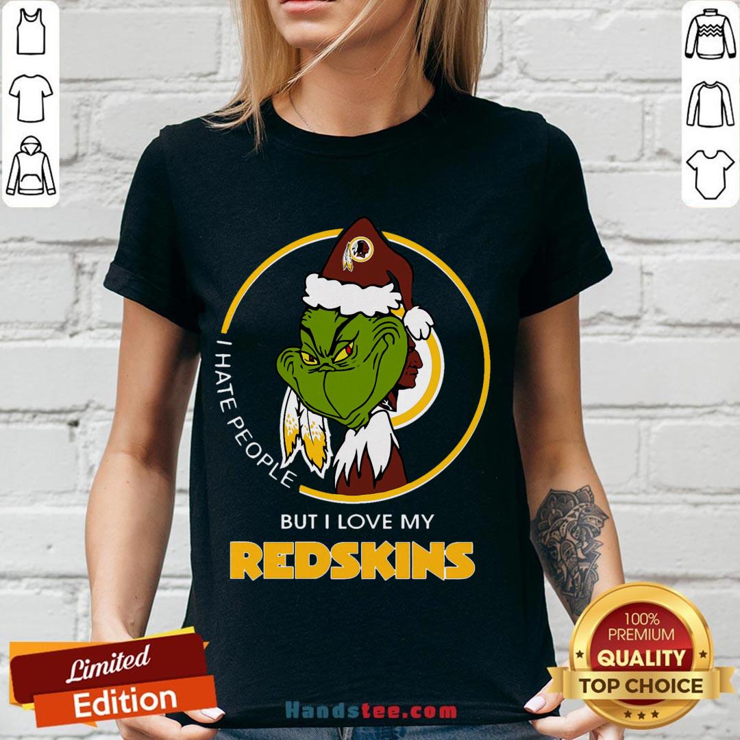 Awesome I Hate People But I Love My Washington Redskins Grinch Shirt