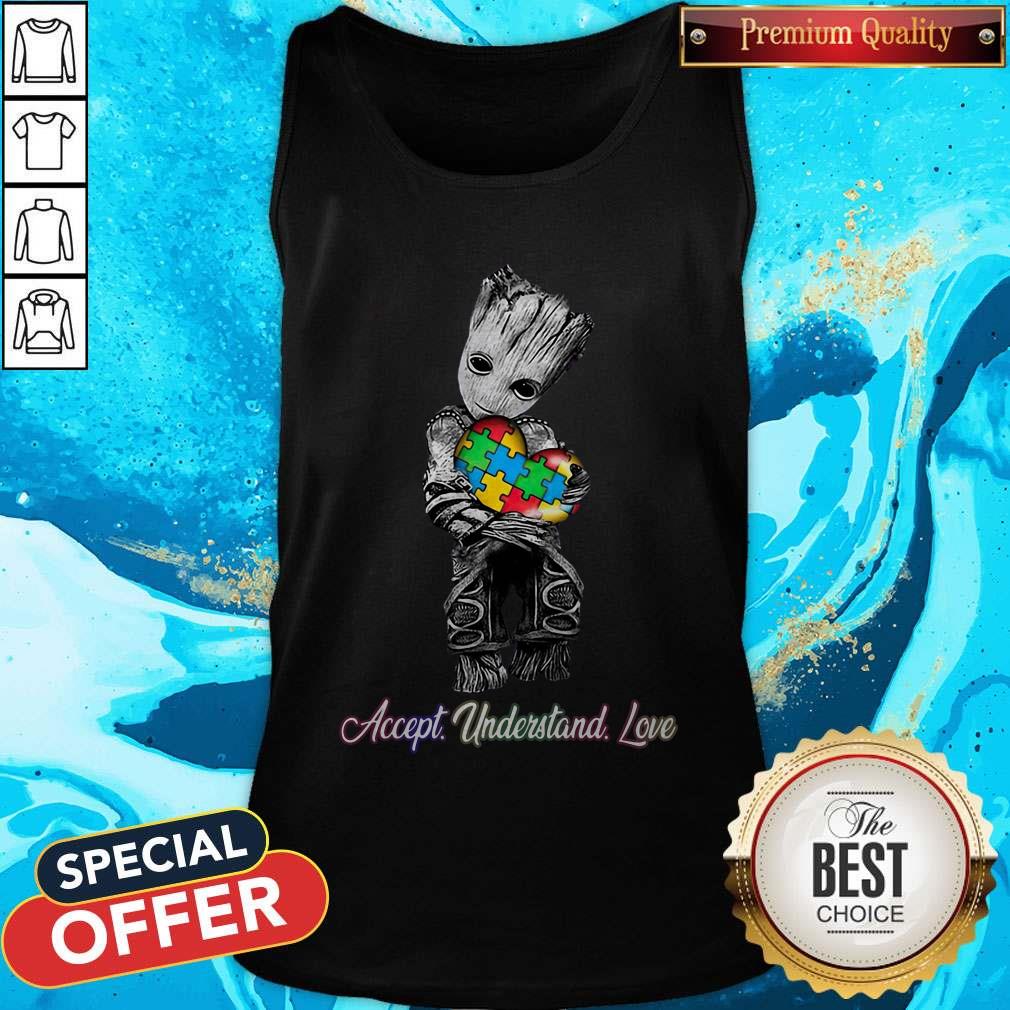 Baby Groot Hug Autism Heart Accept Understand Love Shirt