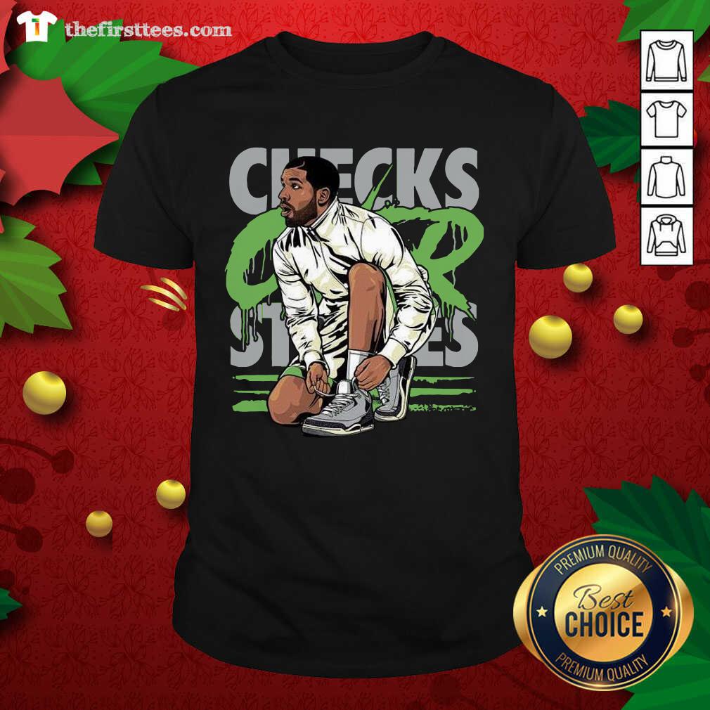 Beautiful Air Jordan 3 Chlorophyll Drake Checks Over Stripes Shirt