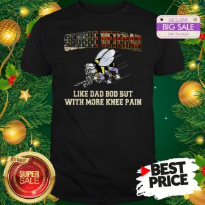 Seabee Veteran Like Dad Bod But With More Knee Pain USA Flag Shirt