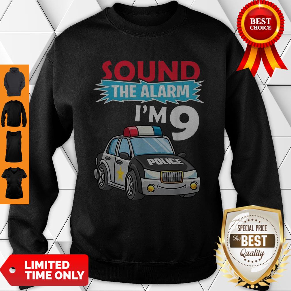 Birthday Boy 9 Years Old Kids Police Car Policeman Cop Shirt