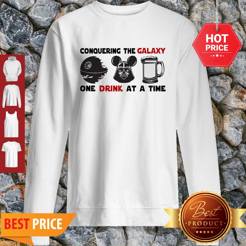Conquering The Galaxy One Drink At A Time Mickey Darth Vader Shirt
