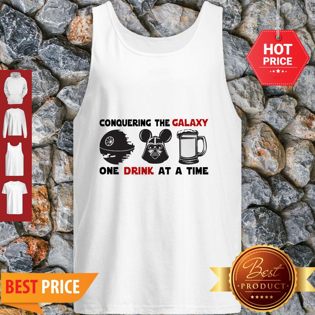 Conquering The Galaxy One Drink At A Time Mickey Darth Vader Shirt