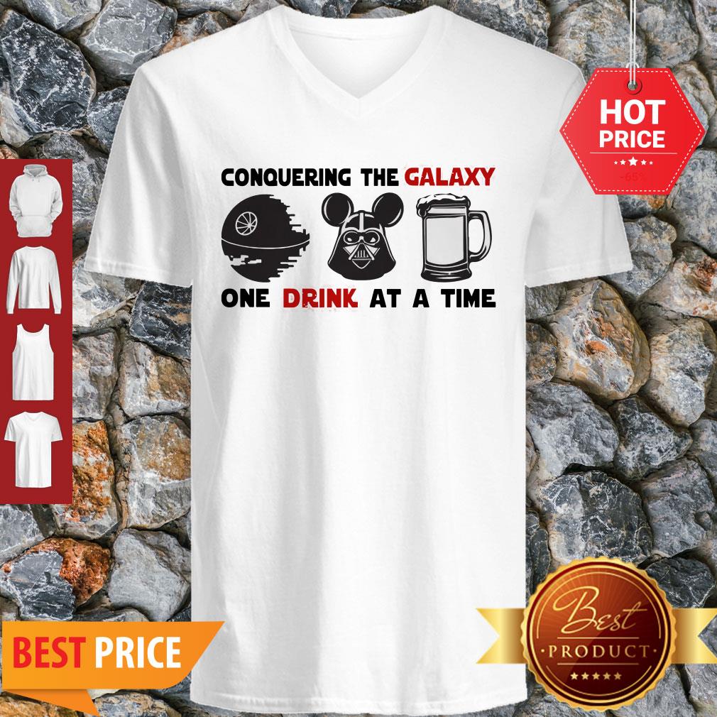 Conquering The Galaxy One Drink At A Time Mickey Darth Vader Shirt