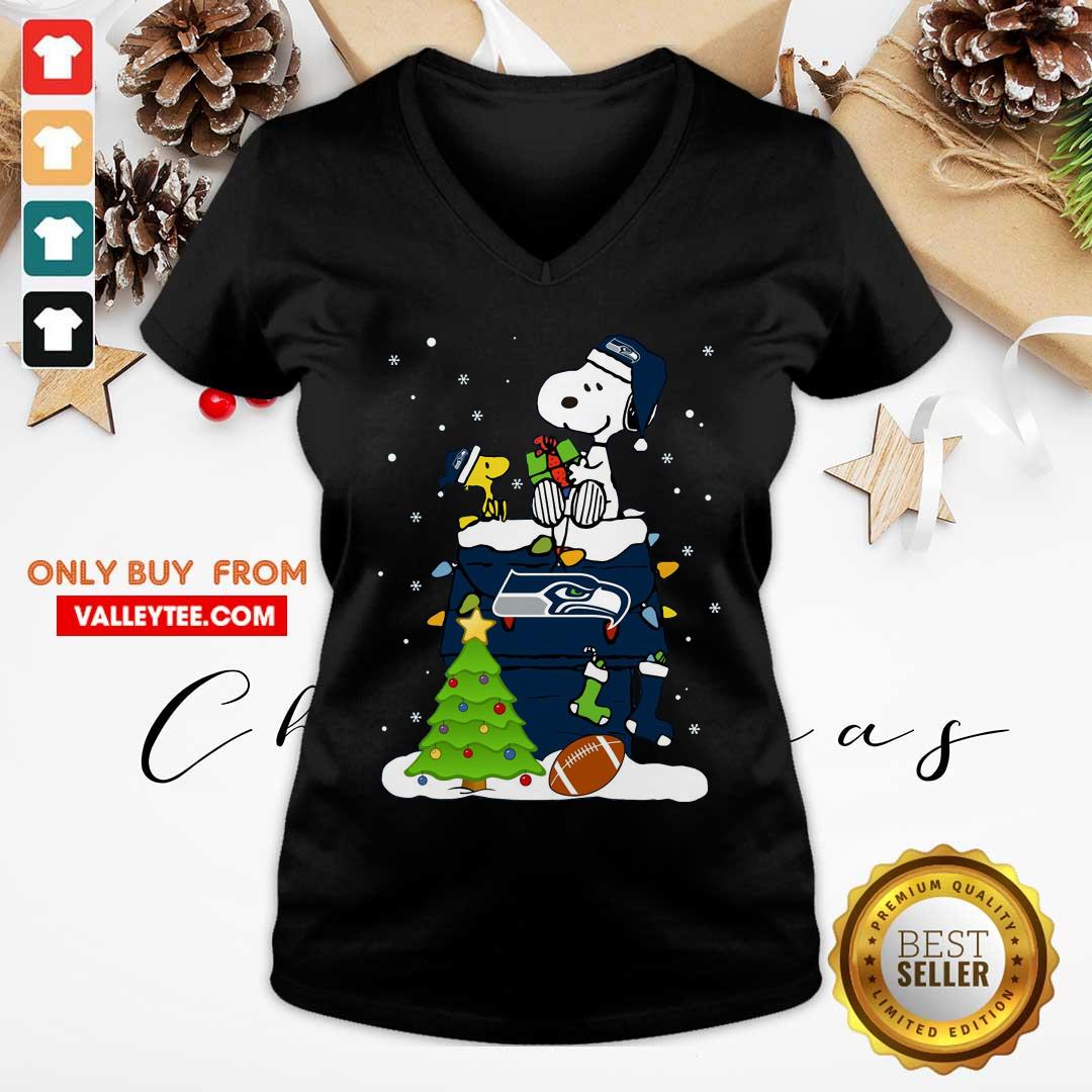 Cool Snoopy Merry Christmas NFL Seahawks Unisex Shirt