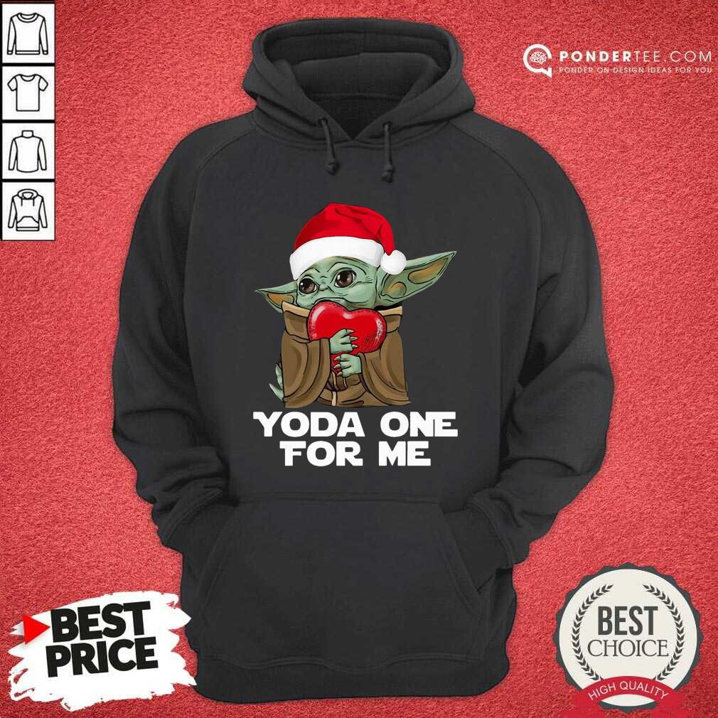 Cute Santa Baby Yoda One For Me Hug Heart Christmas Shirt