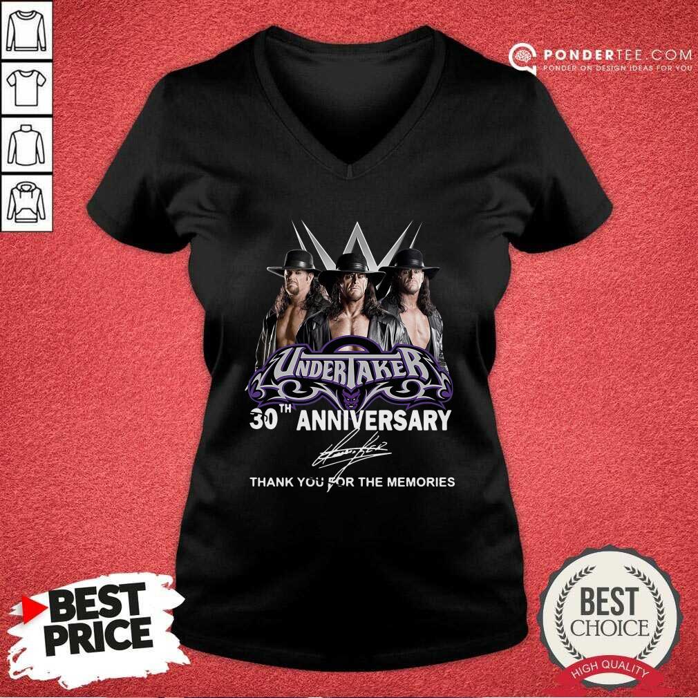 Cute Undertaker 30th Anniversary Signature Thank You For The Memories Shirt