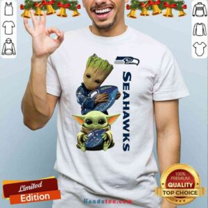 Good Baby Groot And Baby Yoda Hug Seahawks Shirt