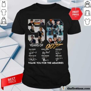 Premium 58 Years Of 007 Thank You For The Memories Signatures Shirt
