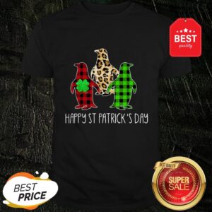 Beautiful Leopard Buffalo Plaid Penguin St Patrick’s Day Shirt