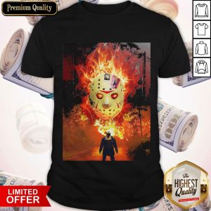 Premium Jason Voorhees Mask Fire Shirt
