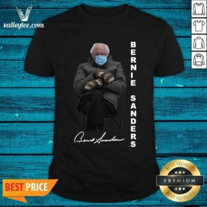 Cute Bernie Sanders Sitting Inauguration Meme Mittens Signature Shirt