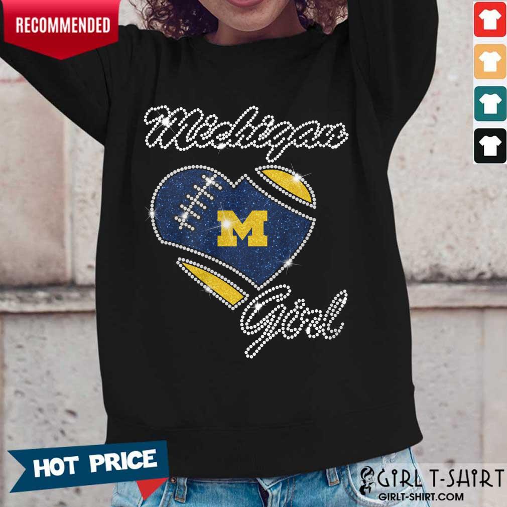 Excited Heart Michigan Girl Diamond Shirt