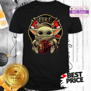 Star Wars Baby Yoda Hug Firefighter Captain Shirt