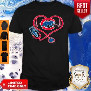 Top Chicago Cubs Baseball Stethoscope Heartbeat Shirt